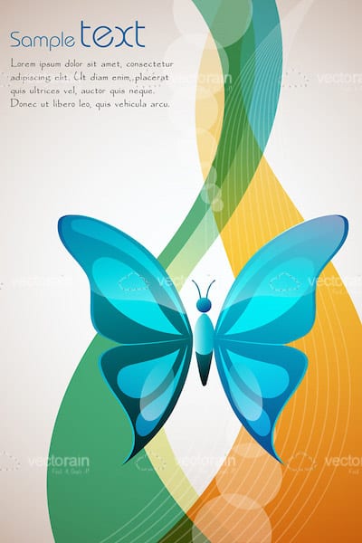 Abstract Butterfly Card Background with Sample Text
